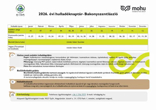 '2026. évi hulladéknaptár- Bakonyszentlászló' cikk borítóképe