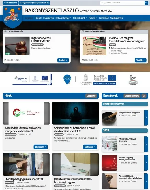 'Megújult Bakonyszentlászló honlapja' cikk borítóképe