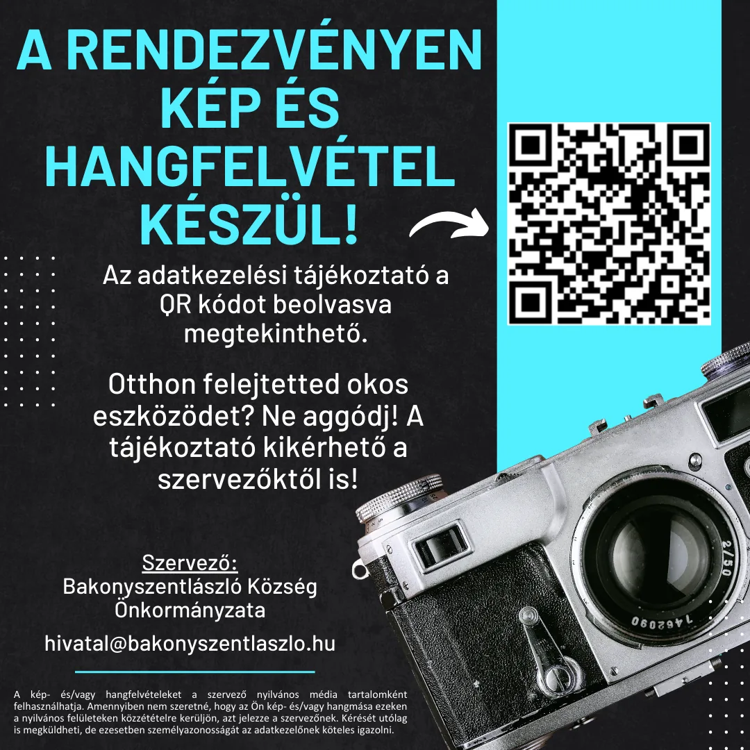 Nyilvános rendezvényekhez tartozó adatkezelési tájékoztató